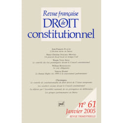 ISBN RFDC 2005, n° 61 livre Loi Français