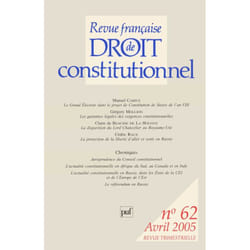 ISBN RFDC 2005, n° 62 livre Loi Français