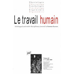 ISBN travail humain 2005, vol. 68 (3) livre Psychologie Français