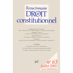 ISBN RFDC 2005, n° 63, Loi, Français, 222 pages