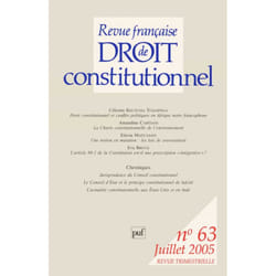 ISBN RFDC 2005, n° 63 livre Loi Français