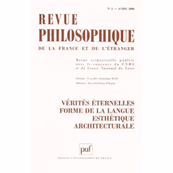 ISBN Revue philosophique 2006, t. 131 (2), philosophie, Français, 128 pages
