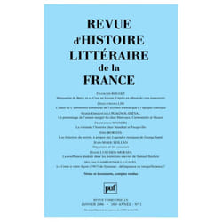 ISBN RHLF 2006, n° 1 livre Littérature Français