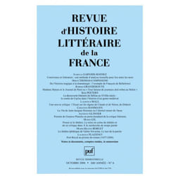 ISBN Revue d'histoire littéraire de la France 2006 - n° 4 livre Littérature Français
