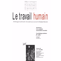 ISBN travail humain 2006, vol. 69 (2), Psychologie, Français, 110 pages