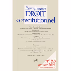 ISBN RFDC 2006, n° 65, Loi, Français, 224 pages