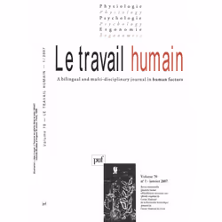 ISBN Le travail humain 2007 - vol. 70 - n° 1, Psychologie, Français, 96 pages