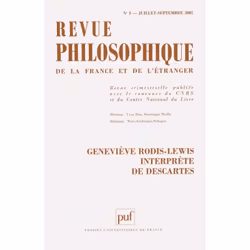 ISBN Revue philosophique 2007, t. 132 (3), philosophie, Français, 142 pages