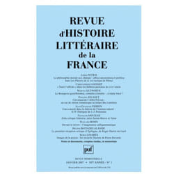 ISBN RHLF 2007, n° 1 livre Littérature Français