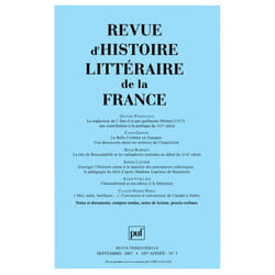 ISBN RHLF 2007, n° 3 livre Littérature Français