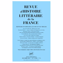 ISBN Revue d'histoire littéraire de la France 2007 - n° 4, Littérature, Français, 256 pages