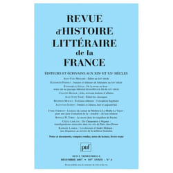 ISBN Revue d'histoire littéraire de la France 2007 - n° 4 livre Littérature Français