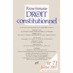 ISBN RFDC 2007, n° 71, Loi, Français, 222 pages