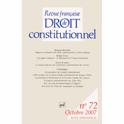 ISBN RFDC 2007, n° 72, Loi, Français, 222 pages