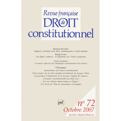 ISBN RFDC 2007, n° 72 livre Loi Français
