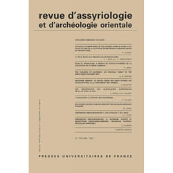 ISBN Rev. d'assyrio. et d'archéo. orient. 2007, vol. 101 livre histoire Français