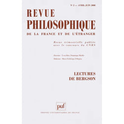 ISBN Revue philosophique 2008, t. 133 (2) livre philosophie Français