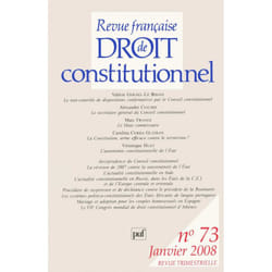 ISBN RFDC 2008, n° 73 livre Loi Français