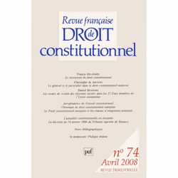 ISBN RFDC 2008, n° 74, Loi, Français, 224 pages