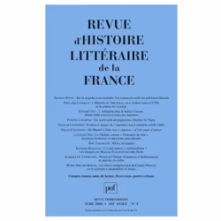 ISBN RHLF 2008, n° 2, Littérature, Français, 254 pages