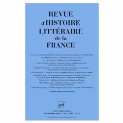 ISBN RHLF 2008, n° 3, Littérature, Français, 256 pages