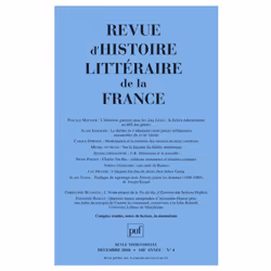 ISBN RHLF 2008, n° 4, Littérature, Français, 256 pages