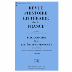 ISBN RHLF 2008, Bibliographie 2007, Littérature, Français, 809 pages