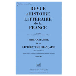 ISBN RHLF 2008, Bibliographie 2007 livre Littérature Français