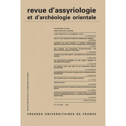 ISBN Rev. d'assyrio. et d'archéo. orient. 2008, vol. 102 livre histoire Français