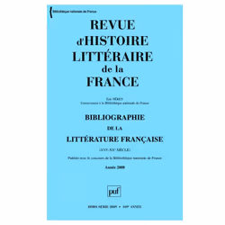 ISBN RHLF 2009, Bibliographie 2008, Littérature, Français, 809 pages