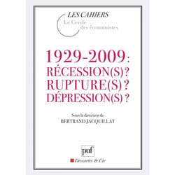 ISBN 1929-2009 : Récession(s) ? Rupture(s) ? Dépression(s) ? livre Économie Français