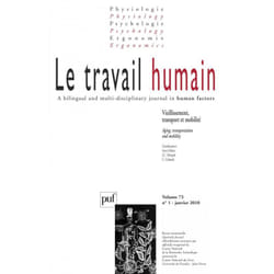 ISBN travail humain 2010, vol. 73 (1) livre Psychologie Français