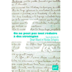 ISBN On ne peut pas tout réduire à des stratégies livre Littérature Français