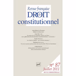 ISBN RFDC 2011, n° 87, Loi, Français, 232 pages