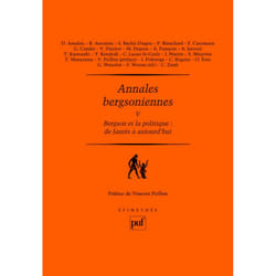 ISBN Annales bergsoniennes, V livre philosophie Français