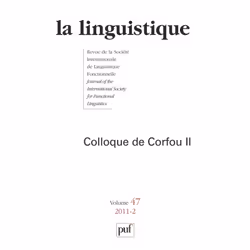 ISBN linguistique 2011, vol. 47 (2), Littérature, Français, 168 pages