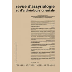 ISBN Rev. d'assyrio. et d'archéo. orient. 2011, vol. 105 livre histoire Français
