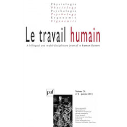 ISBN travail humain 2011, vol. 74 (1) livre Psychologie Français
