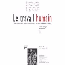 ISBN travail humain 2011, vol. 74 (4), Psychologie, Français, 104 pages