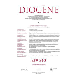 ISBN Diogène 2012, n° 239-240 livre philosophie Français