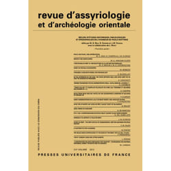 ISBN Rev. d'assyrio. et d'archéo. orient. 2012, vol. 106 livre histoire Français