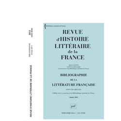 ISBN RHLF 2012, Bibliographie 2011 livre Littérature Français