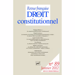 ISBN RFDC 2012, n° 89, Loi, Français, 224 pages