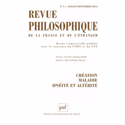 ISBN Revue philosophique 2012, t. 137 (3), philosophie, Français, 144 pages
