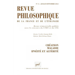 ISBN Revue philosophique 2012, t. 137 (3) livre philosophie Français