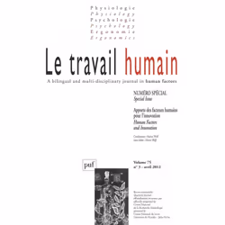 ISBN travail humain 2012- vol. 75 (3), Psychologie, Français, 128 pages