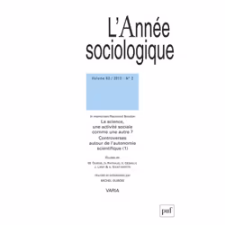 ISBN année sociologique 2013, vol. 63 (2), Education, Français, 256 pages