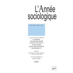 ISBN année sociologique 2013, vol. 63 (2) livre Education Français
