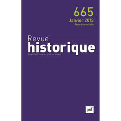 ISBN Revue historique 2013, n° 665 livre histoire Français