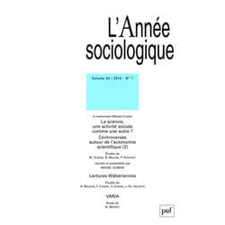 ISBN année sociologique 2014, vol. 64 (1) livre Education Français